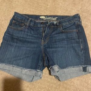 Old navy dark blue jean shorts!